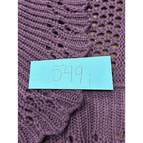 Josam Maxwell Purple Open Knit Short Sleeve Cardigan Sweater Size Small - Picture 7 of 9